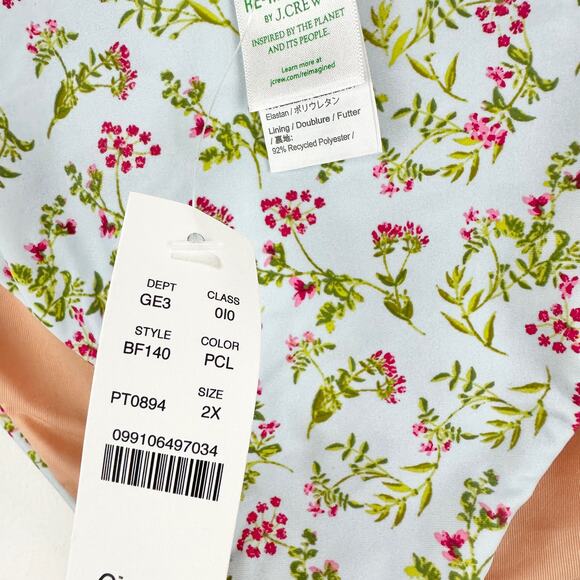 J.Crew Curved Waist Cheeky Bikini Bottom Cloud Meadow Floral Plus Size 2X NWT - Picture 5 of 12